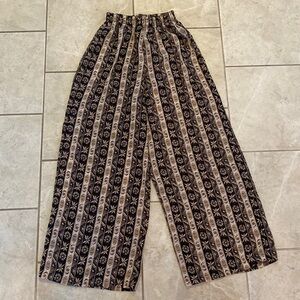 Joule Energy USA Vintage Black & Brown Mesh Wide Leg Pants